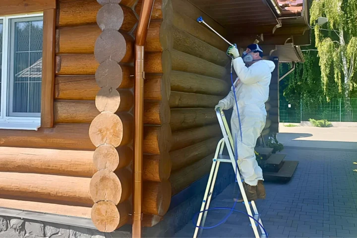 Защита деревянного дома от личинок жука древоточца с помощью Ксиликс Геля