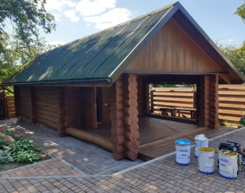 Обработка деревянной бани Ксиликс Гелем от личинок и взрослых жуков древоточцев